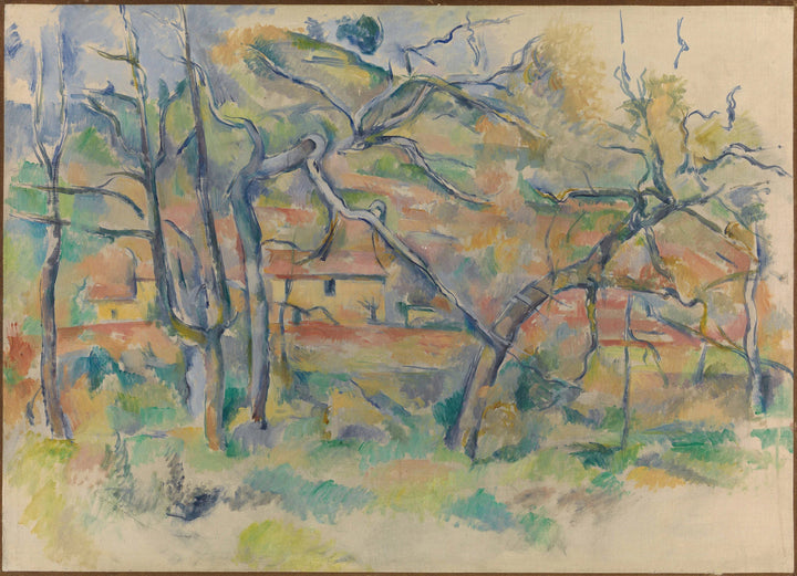 Trær og hus på et sted som heter La Durane, ca 1885 - Paul Cézanne