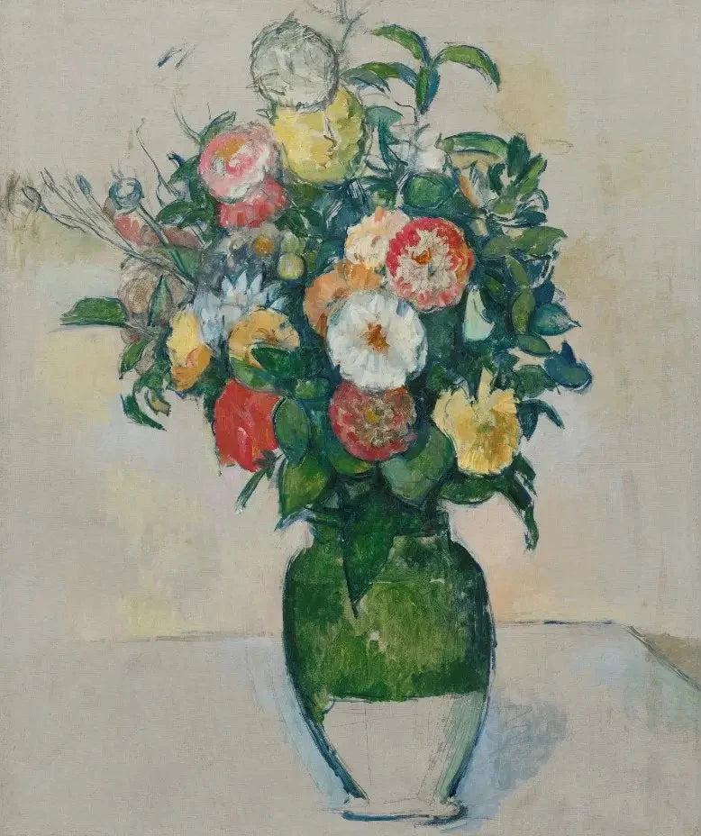 Blomster i en olivenkrukke - Paul Cézanne