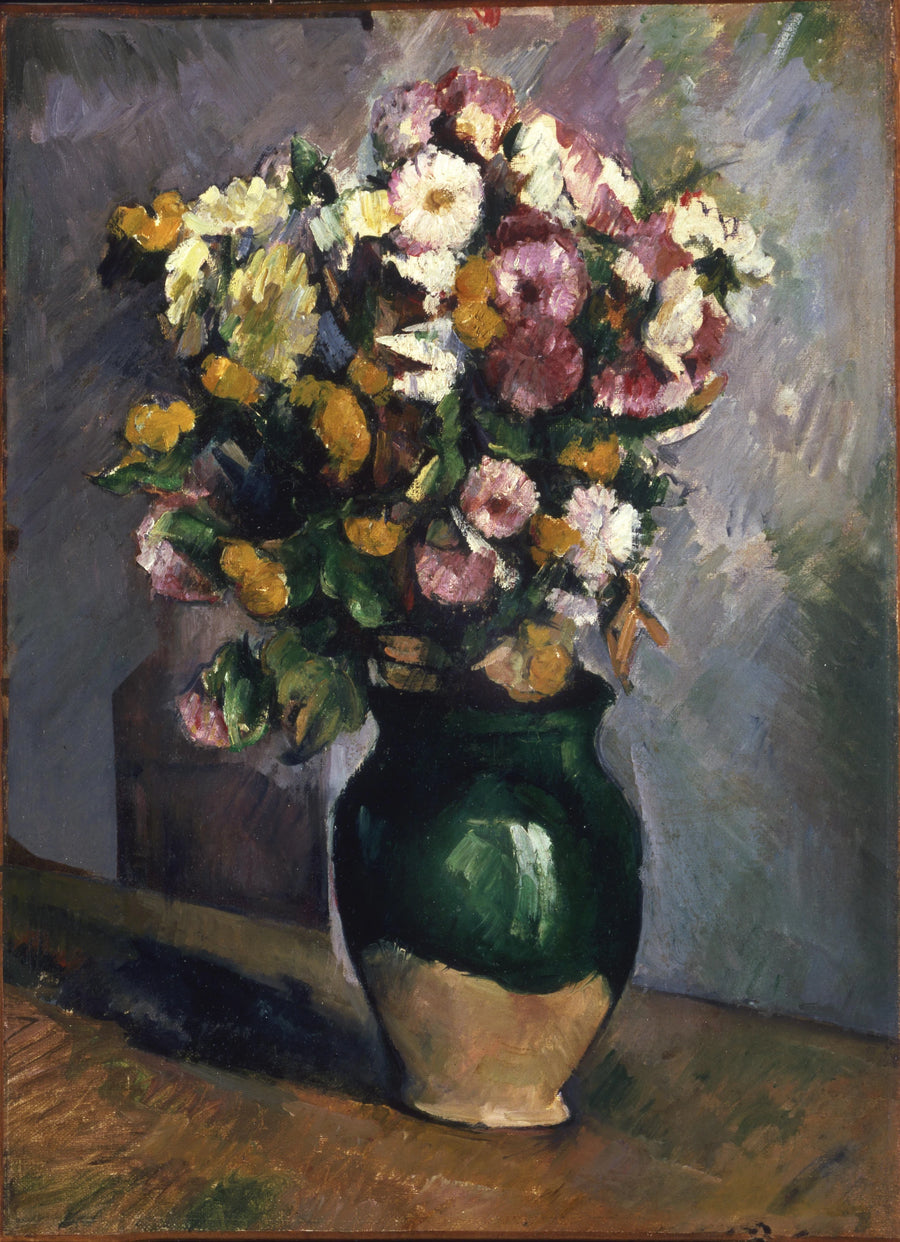 Blomster i en olivenkrukke - Paul Cézanne