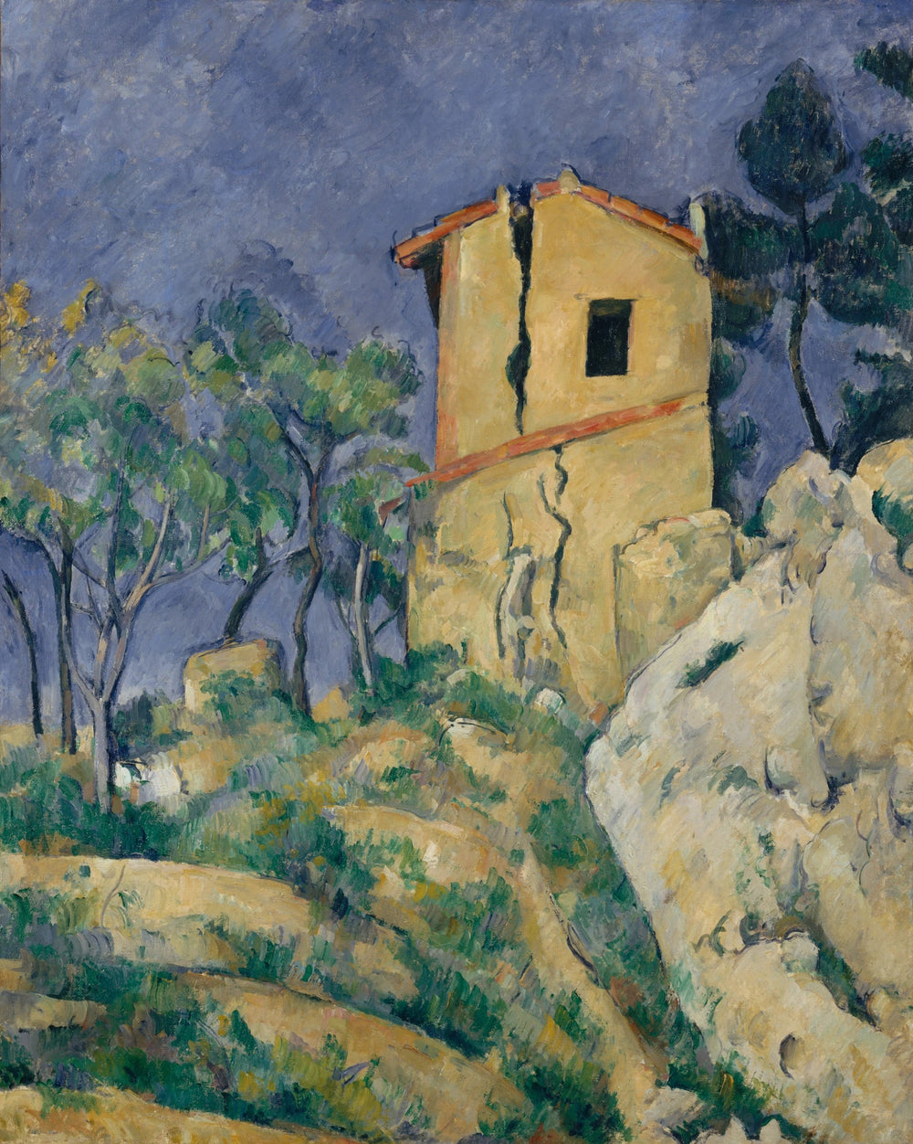 La Maison lézardée 1892–1894 de Paul Cézanne, Metropolitan Museum of Art – reproduction peinture à l’huile sur toile