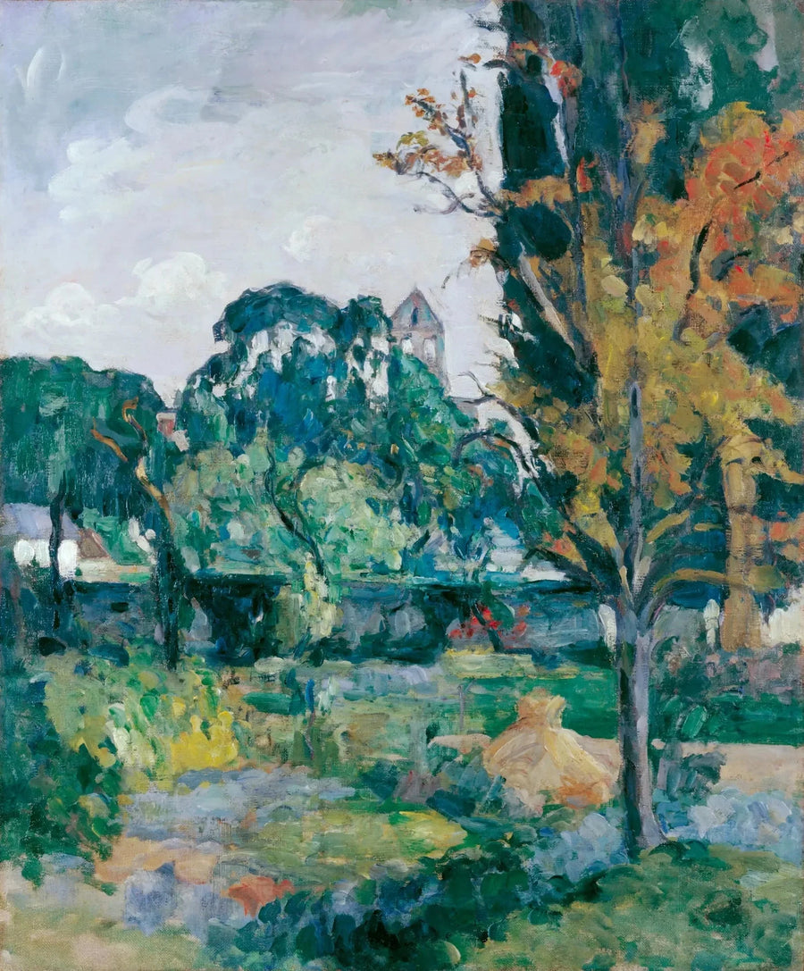 Landskap med kirkespir - Paul Cézanne
