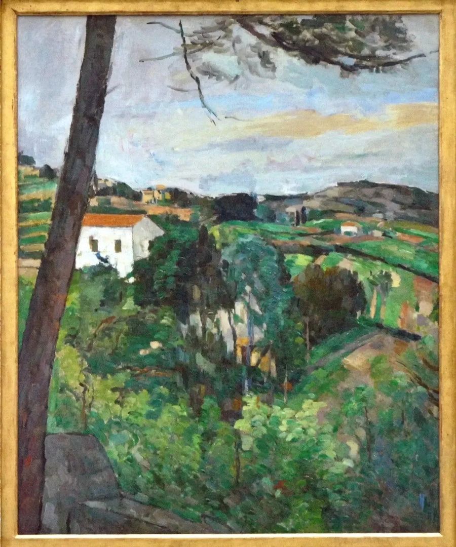 Landskap med rødt tak - Paul Cézanne