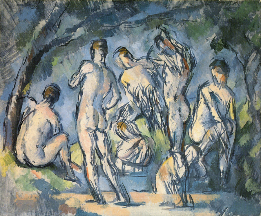 Gruppe av syv badende - Paul Cézanne