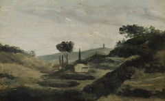 Landskap fra Aix-landsbygda til Cæsars tårn, ca 1862 - Paul Cézanne