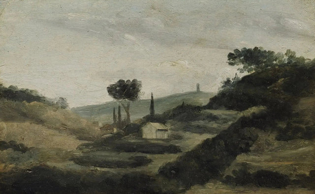 Landskap fra Aix-landsbygda til Cæsars tårn, ca 1862 - Paul Cézanne