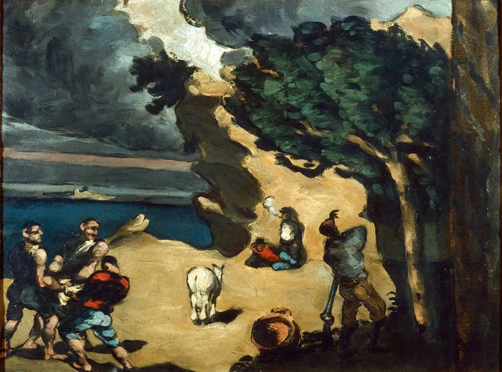Tyvene og eselet, ca 1870 - Paul Cézanne