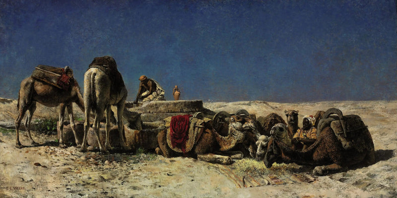 Kameler ved siden av en tank - Edwin Lord Weeks

Source:
Chameaux à côté d'une citerne - Edwin Lord Weeks