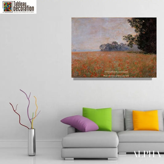 Champ d'avoine aux coquelicots - Tableau Monet - Reproductions de tableaux et peintures haut de gamme