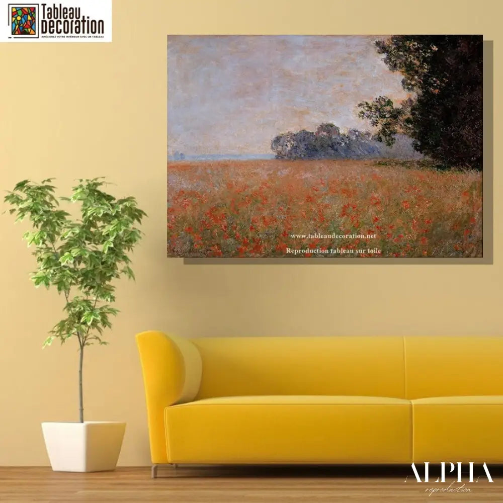 Champ d'avoine aux coquelicots - Tableau Monet - Reproductions de tableaux et peintures haut de gamme