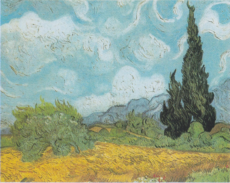 Hveteåker med sypresser - Vincent van Gogh