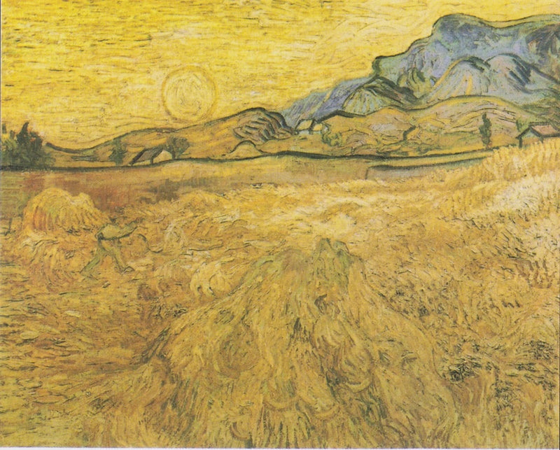 Kornåker med slåmaskin og sol - Vincent van Gogh
