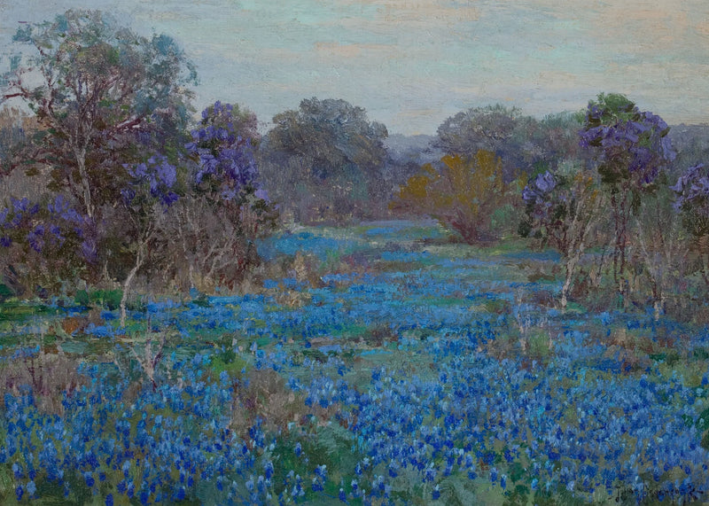 Blå lupinmark med trær - Julian Onderdonk