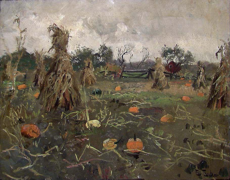 Champ de melons près de Pittsburgh, États-Unis - Frits Thaulow image 1 reproduction réalisée par Alpha Reproduction