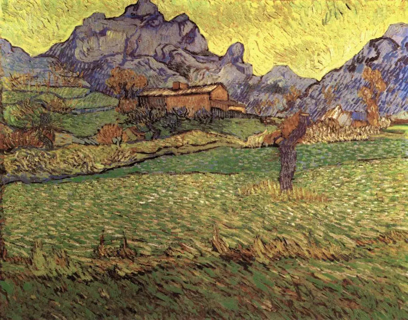 Hveteåker i et fjellandskap - Vincent van Gogh