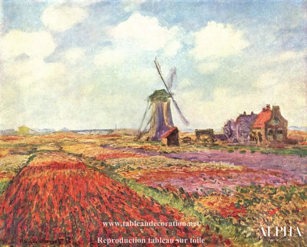 Champs de tulipes en Hollande - Tableau Monet - Reproductions de tableaux et peintures haut de gamme