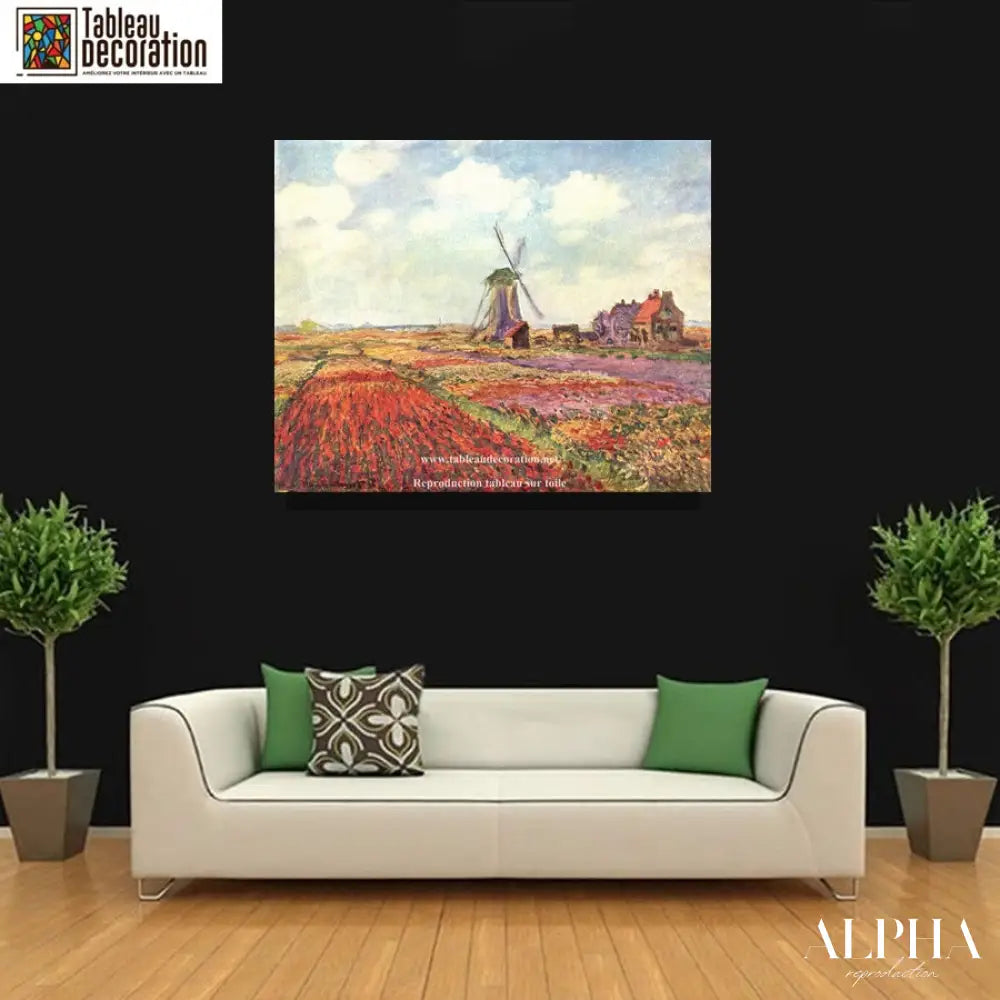 Champs de tulipes en Hollande - Tableau Monet - Reproductions de tableaux et peintures haut de gamme