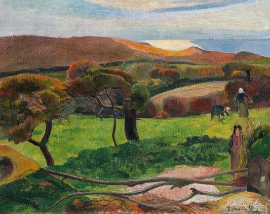 Champs près de la mer - Paul Gauguin - Reproductions de tableaux et peintures haut de gamme