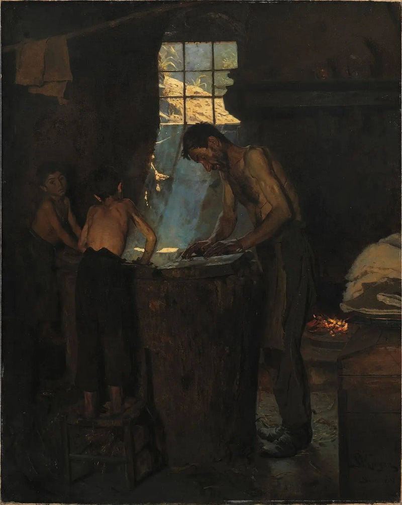 Hattmakere i en italiensk landsby - Peder Severin Krøyer