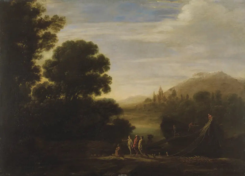 Lasting av ved i det gyldne kveldsljuset - Claude Lorrain