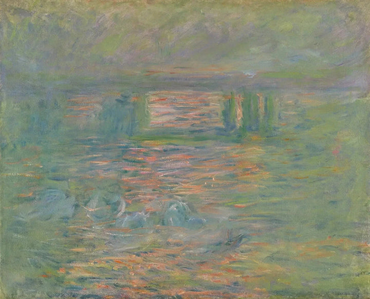 Charing Cross Bridge, rosa refleksjoner - Claude Monet