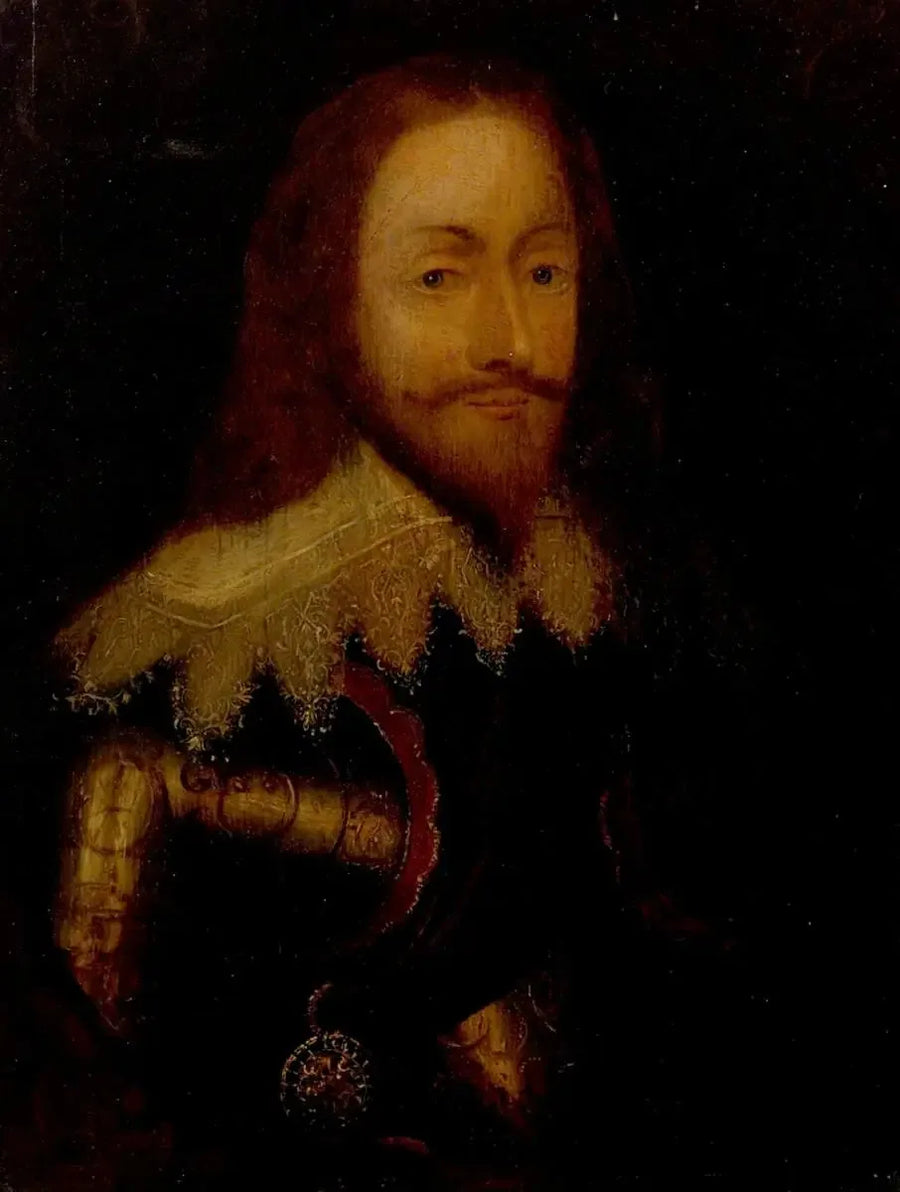 Charles I (1600-1649), i rustning og iført Skarpskuddordenen - Antoine van Dyck

Source:
Charles Ier (1600-1649), en armure et portant l'Ordre du Chardon - Antoine van Dyck