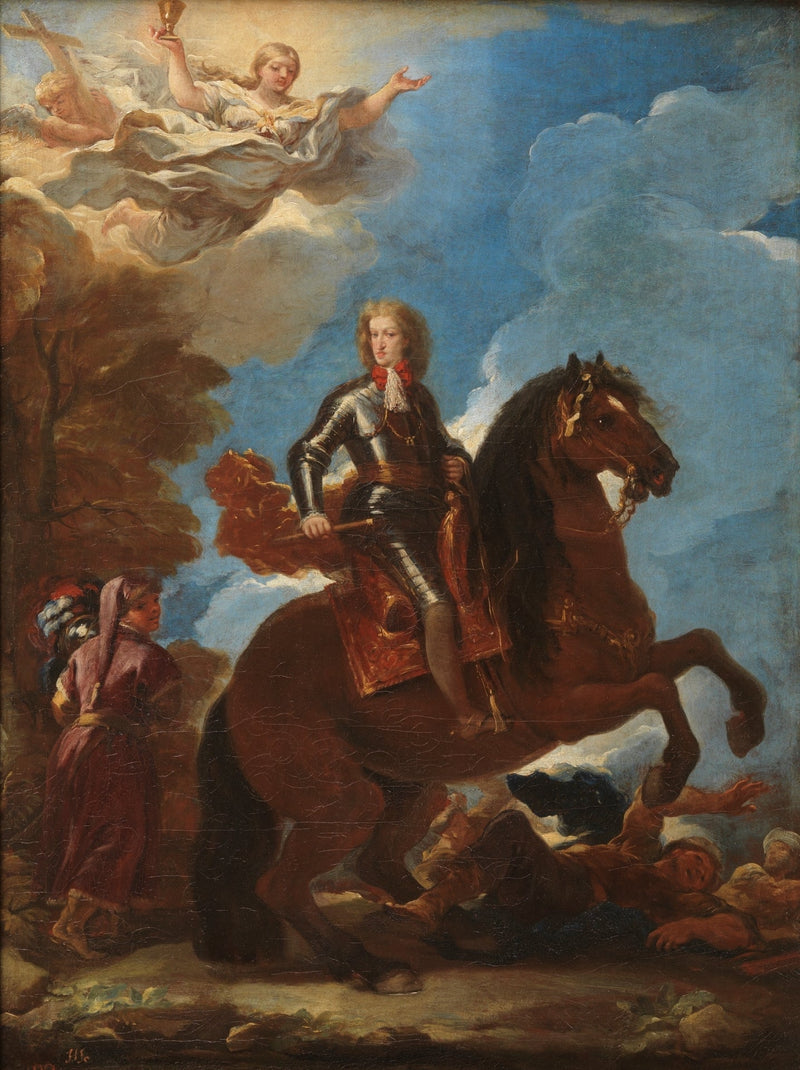 Charles II, kongen av Spania, til hest - Luca Giordano
