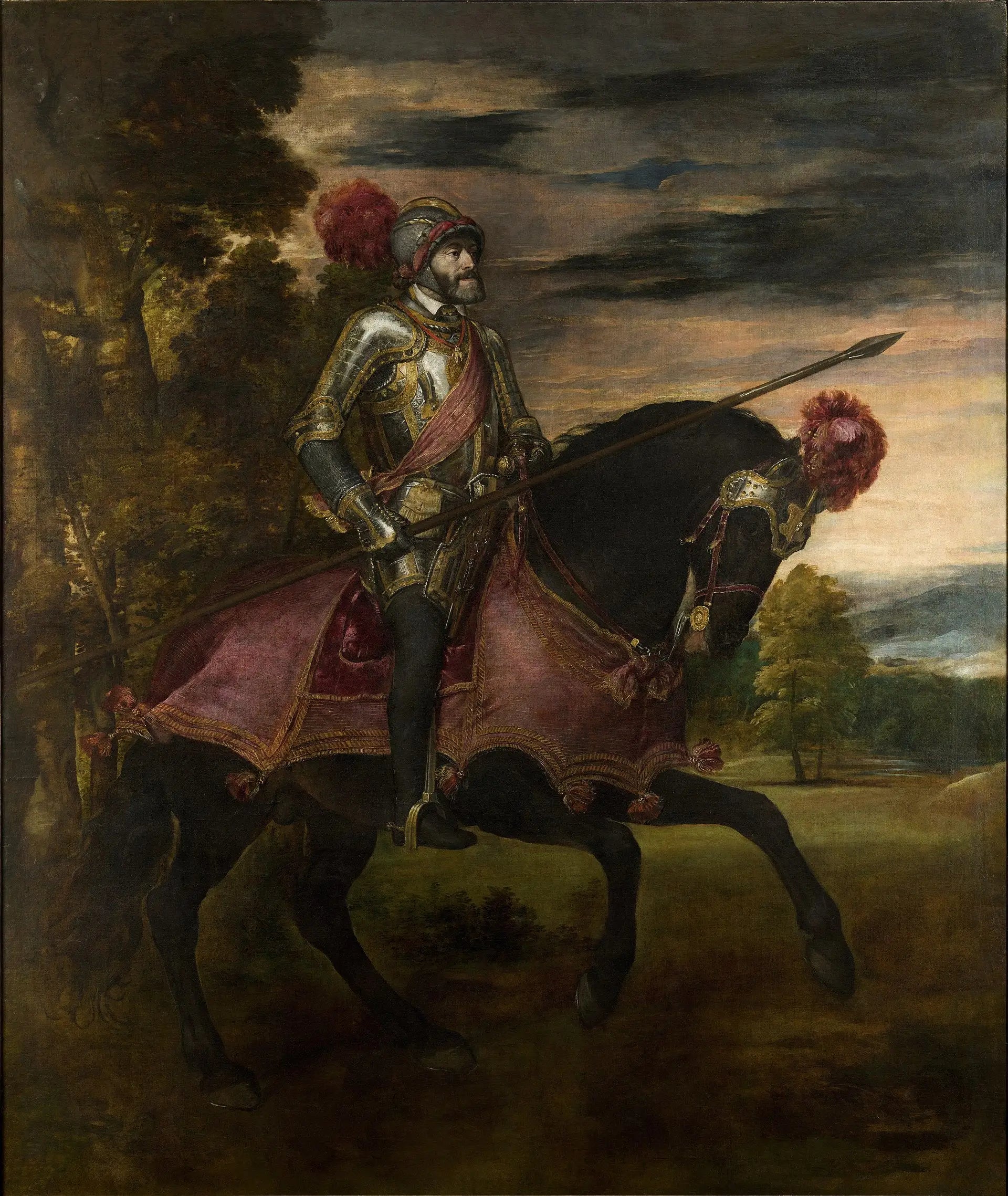 Charles Quint à cheval à Mühlberg - Titian image 1 reproduction artisanale de tableau