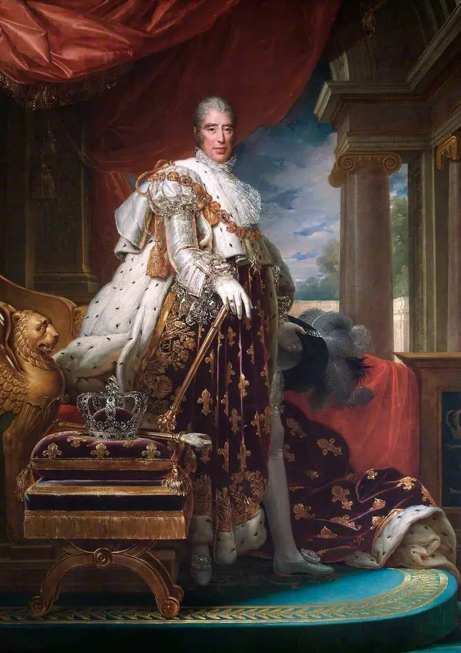 Charles X (1757–1836), konge av Frankrike - François Gérard

Source:
Charles X (1757–1836), roi de France - François Gérard