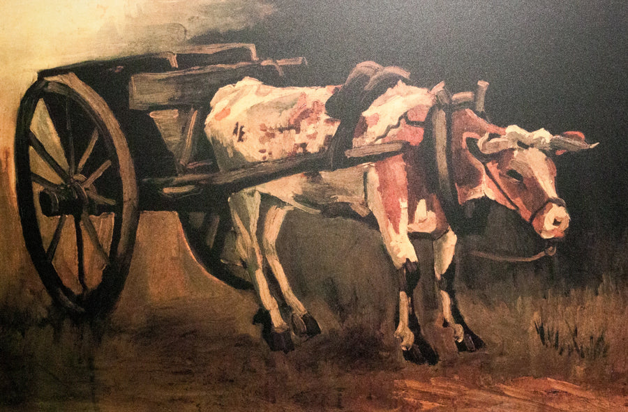 Vogn med rød og hvit okse - Vincent van Gogh