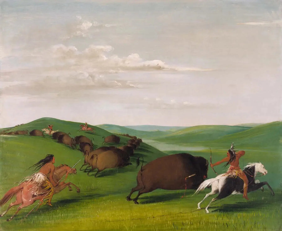 Bisonsjakt med buer og spyd - George Catlin

Source:
Chasse au bison avec arcs et lances - George Catlin