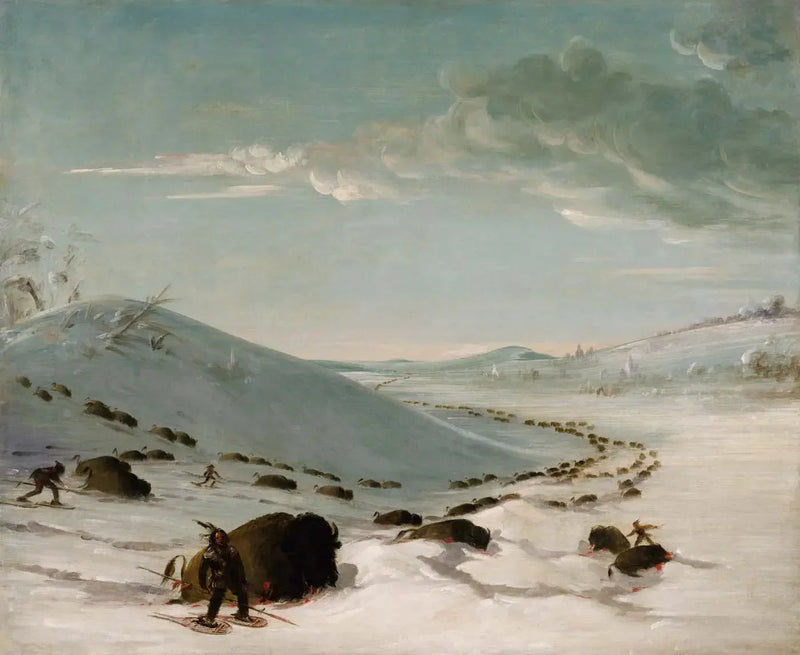 Bisonjakt om vinteren, indianere med snøskutere - George Catlin

Source:
Chasse au bison en hiver, Indiens en raquettes - George Catlin