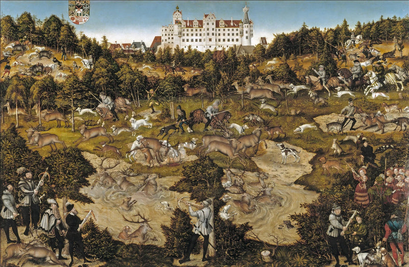 Jakten på Torgau-slottet til ære for Karl V - Lucas Cranach den eldre