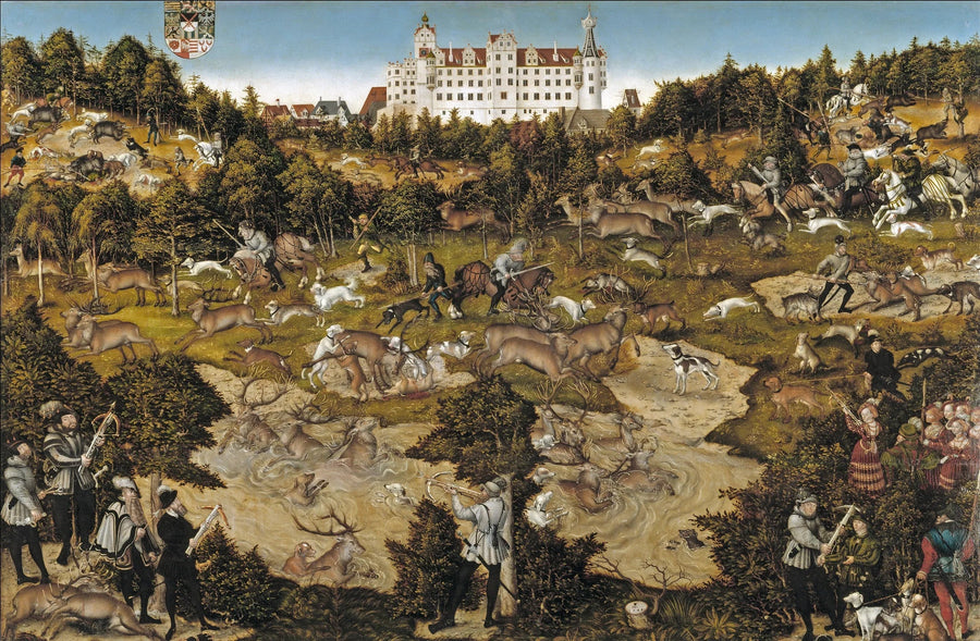 Jakten på Torgau-slottet til ære for Karl V - Lucas Cranach den eldre