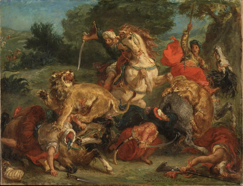 Løvejakt - Eugène Delacroix