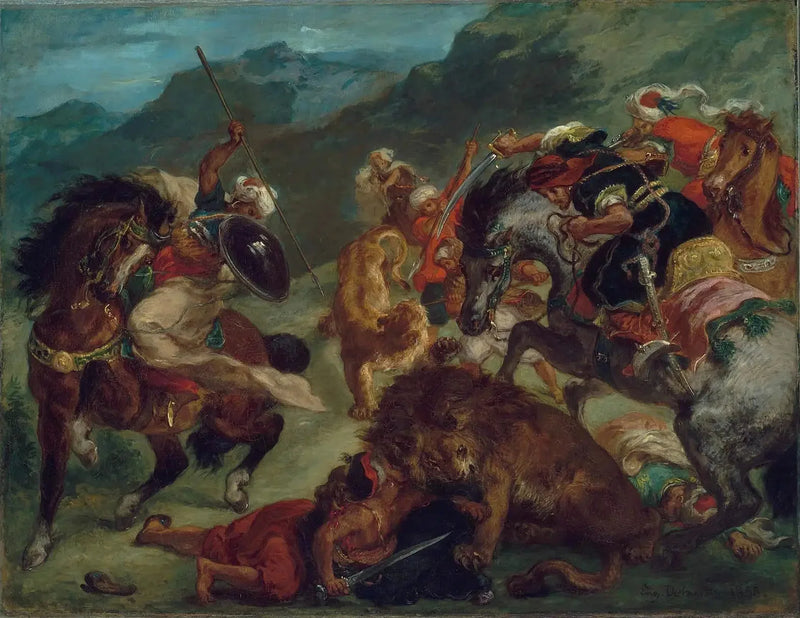 Løvejakt - Eugène Delacroix