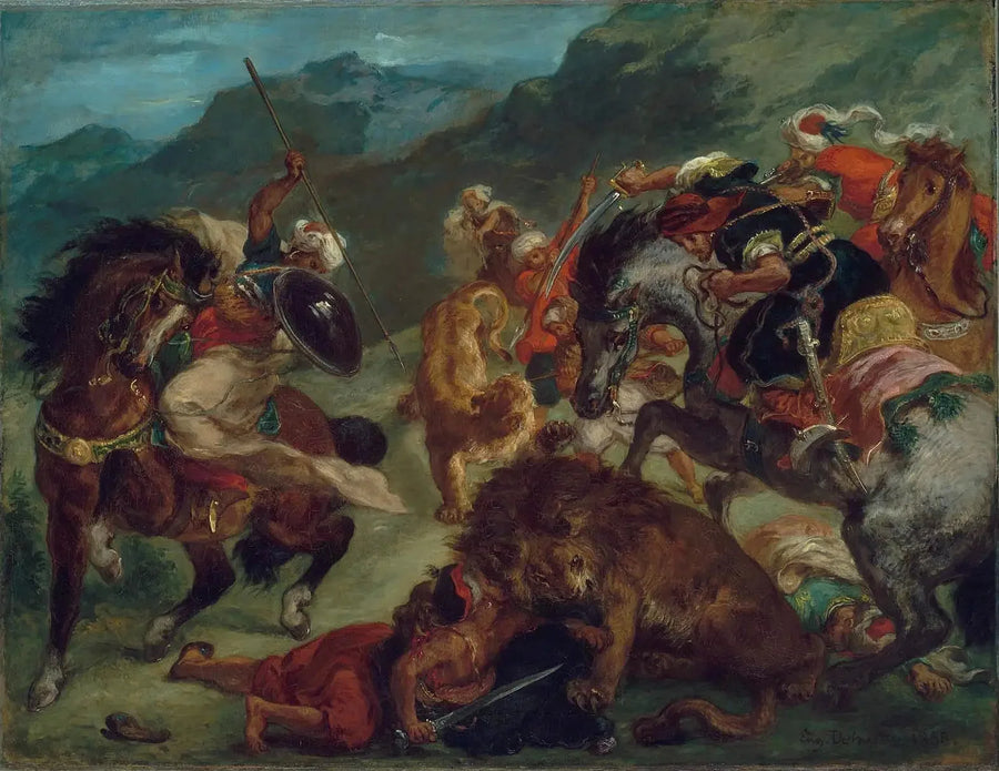 Løvejakt - Eugène Delacroix