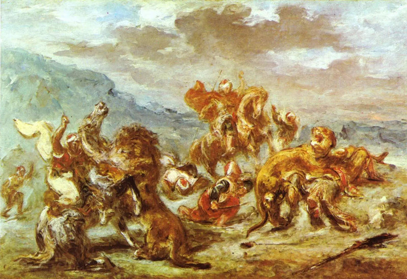 Løvejakt - Eugène Delacroix
