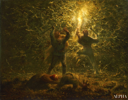 Chasser les oiseaux la nuit - Jean-François Millet - Reproductions de tableaux et peintures haut de gamme