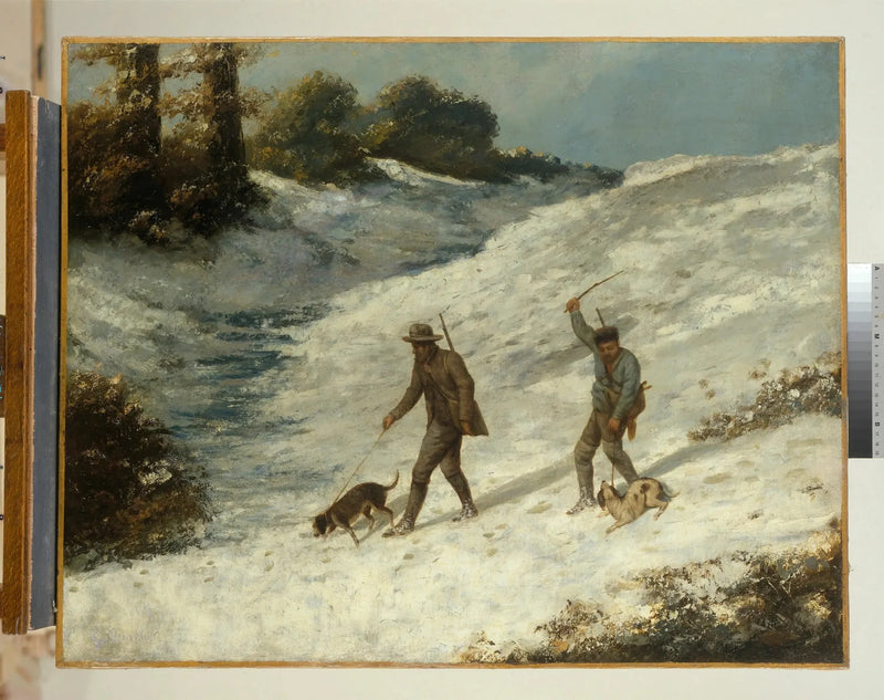 Jegere i snøen - Gustave Courbet