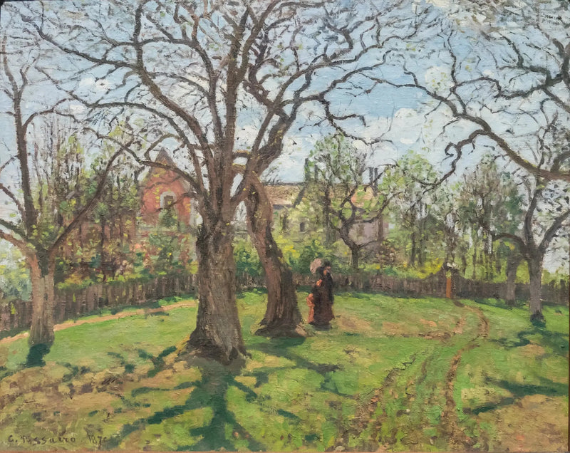 Kastanjer i Louveciennes om våren - Camille Pissarro