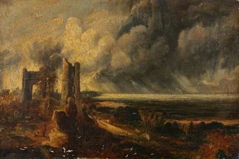 Château de Hadleigh, munningen av Themsen – Morgen etter en tordnende natt - John Constable