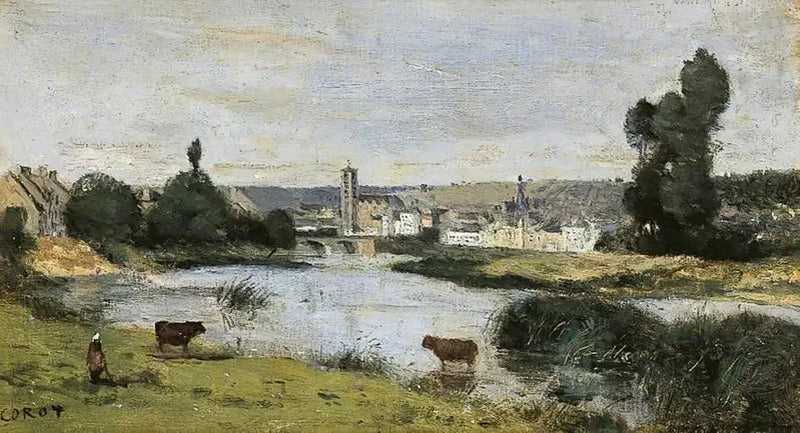 Château-Thierry. Oversikt med Saint-Crépin-tårnet - Jean-Baptiste Camille Corot