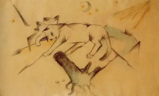 Liggende katter - Franz Marc
