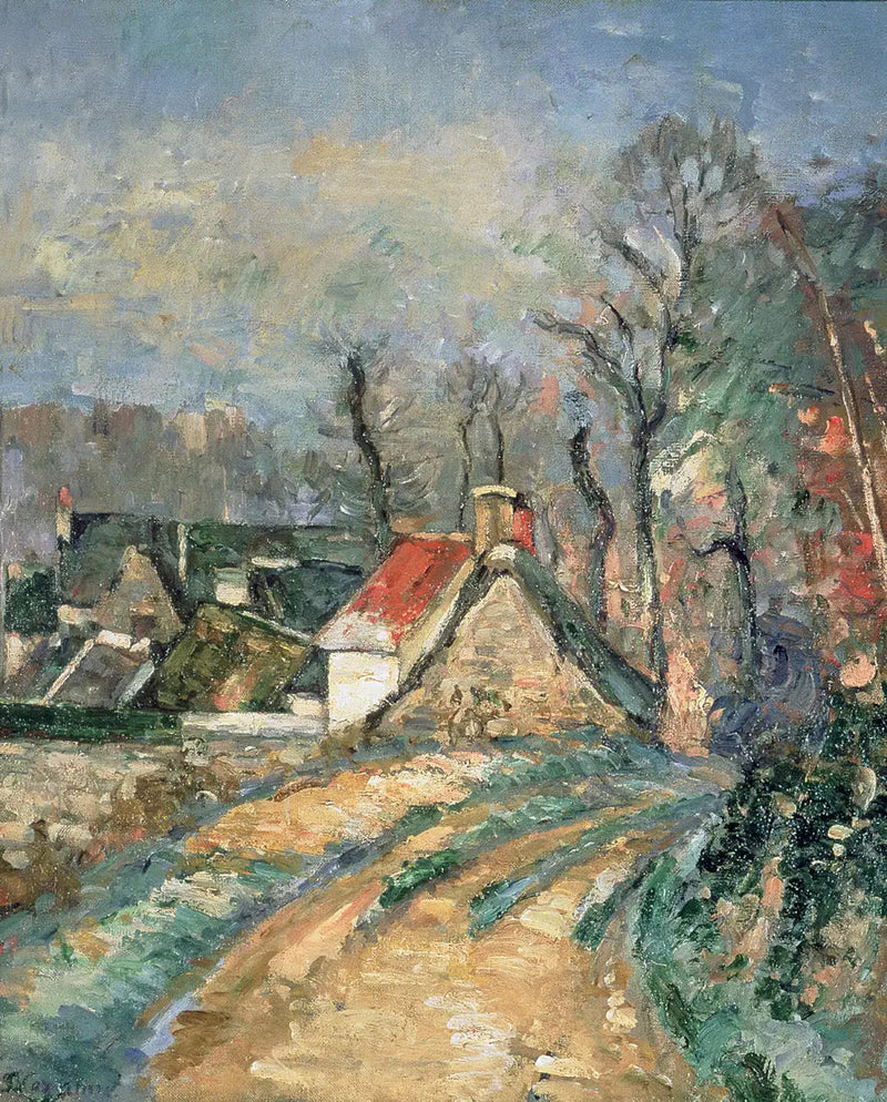 Stråhytter i Auvers-sur-Oise om vinteren - Paul Cézanne