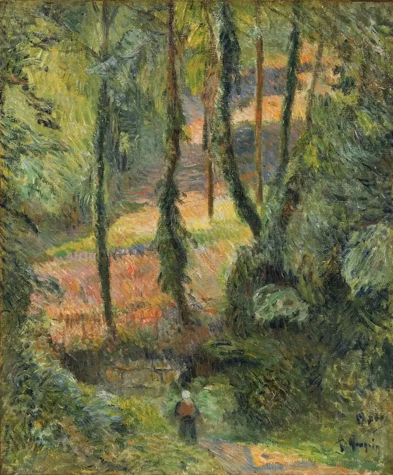 Hule sti i en skogkledd skråning - Paul Gauguin