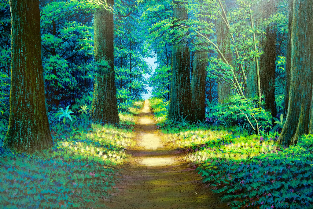 Chemin dans la Forêt Verte | 130 x 190 cm image 12 copie de tableau peinte à la main