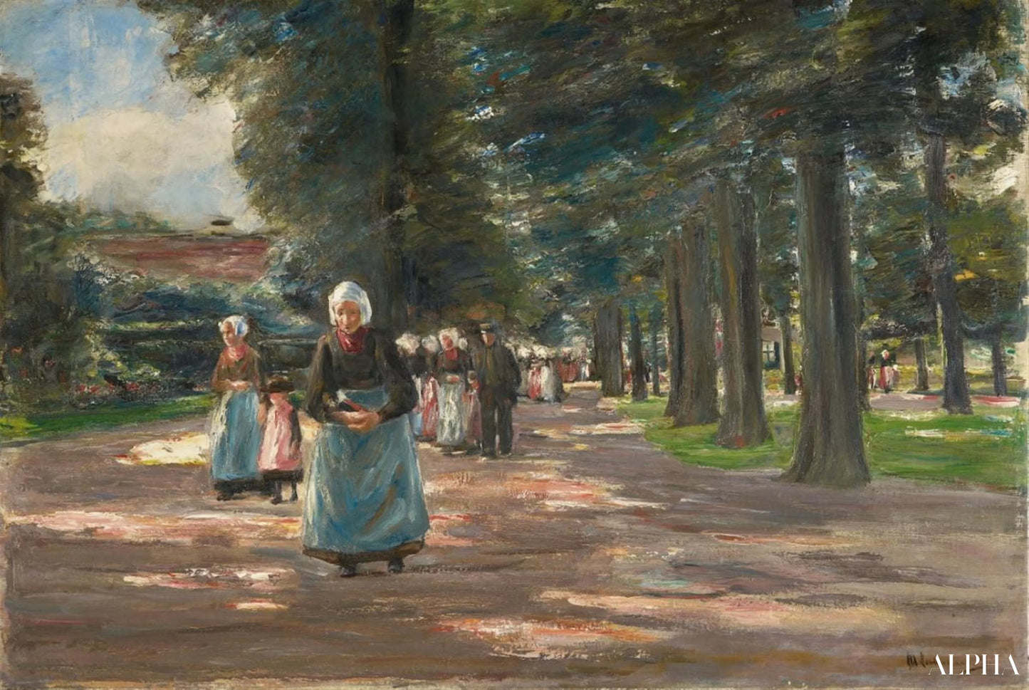 Veien til kirken i Laaren - Max Liebermann - Høykvalitets reproduksjoner av malerier og bilder