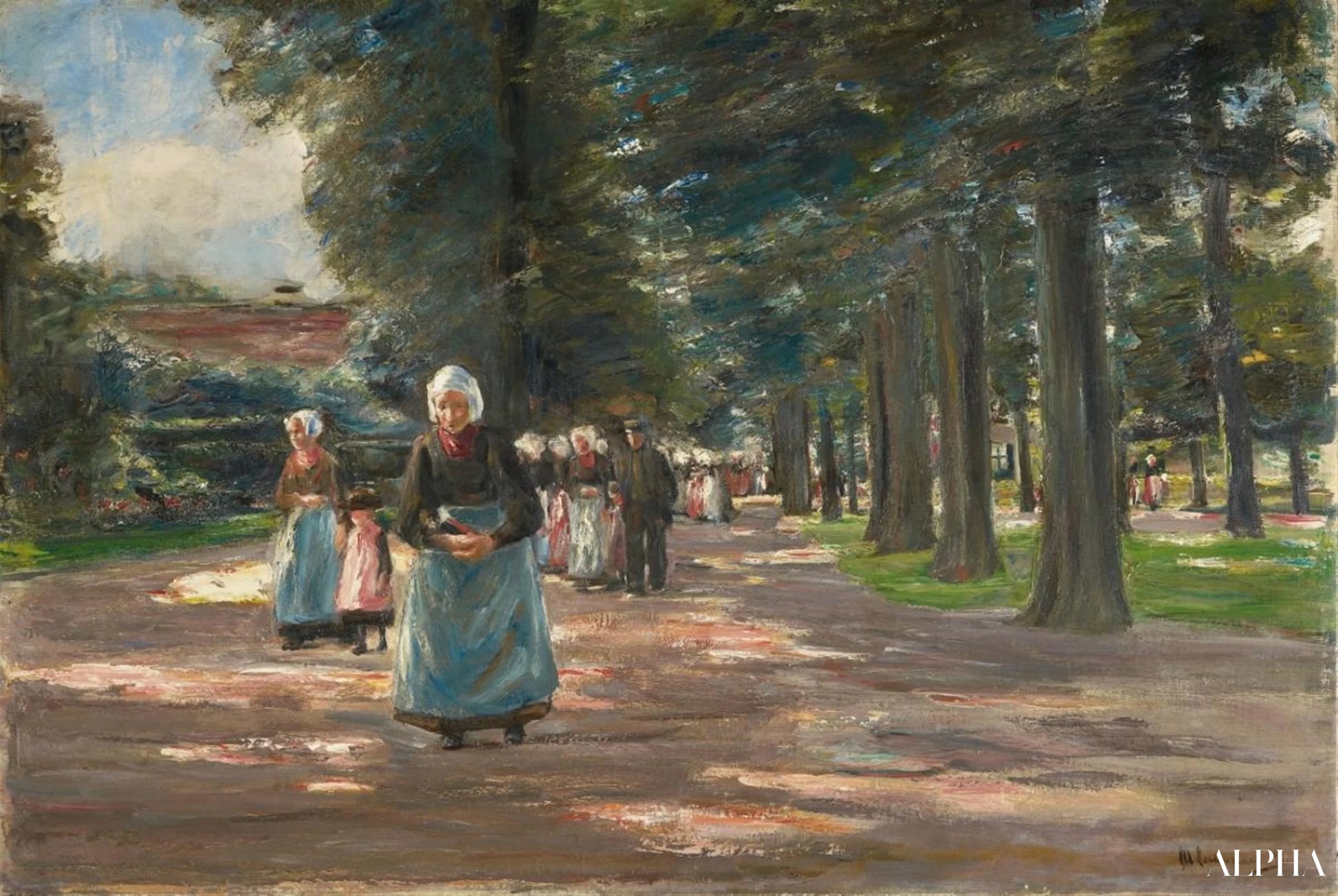 Veien til kirken i Laaren - Max Liebermann - Høykvalitets reproduksjoner av malerier og bilder