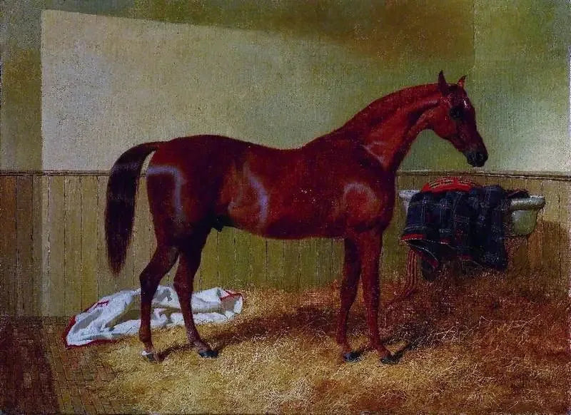 Rødbrun hest i en stald - John Frederick Herring, Sr.

Source:
Cheval alezan dans une écurie - John Frederick Herring, Sr.
