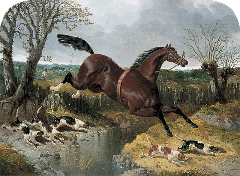 Rødbrun hest som løper med beagle - John Frederick Herring, Sr.

Source:
Cheval alezan fugueur avec des beagles - John Frederick Herring, Sr.
